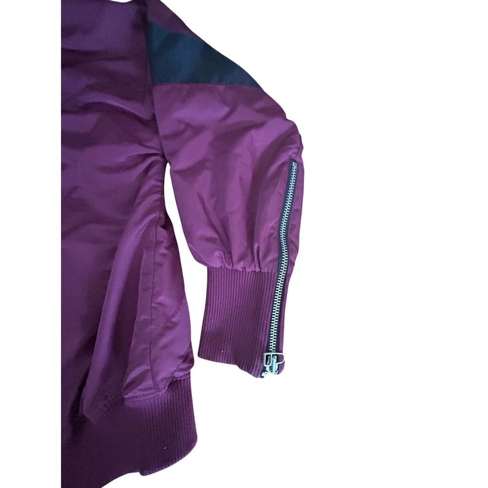 Daniel Patrick LA Maroon Oversized Bomber Jacket Sleeve Zippers Unisex SZ XS - Picture 5 of 8